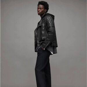 All Saints Leather Cargo Biker Jacket​